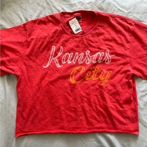 Kansas City Red Oversized Cropped T-shirt! Size Samall Brand new with tags!!!